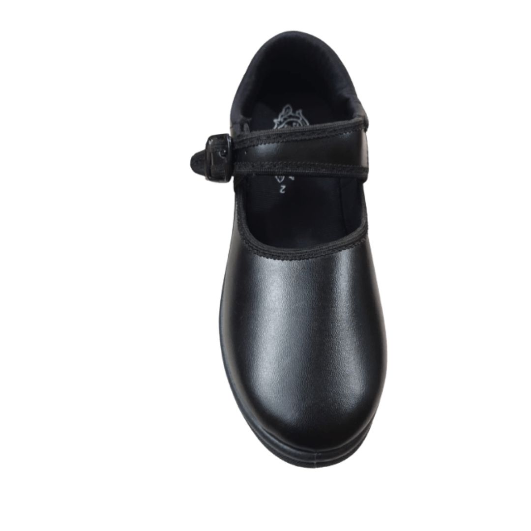 Girls school shoes Black Durolite-www,stepupfashions.com