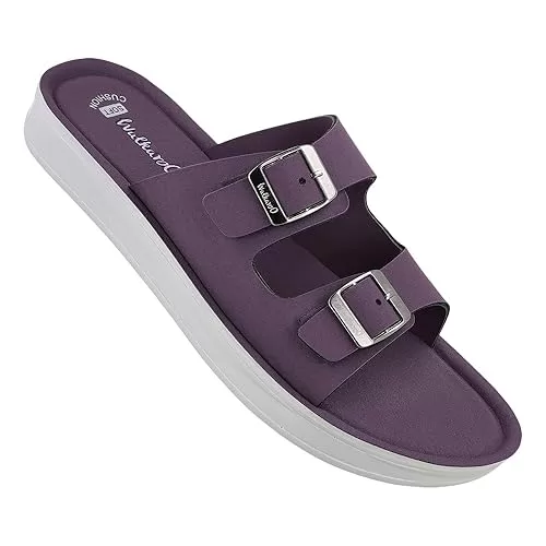 "WALKAROO Women's Olive Sandals with Soft Cushion Footbed and Buckles".